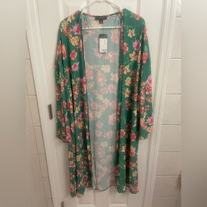 Primark Green Floral Duster Size Large